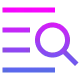 Icon of a magnifying glass over horizontal lines representing a search or find function.