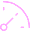 Pixelated upward trending graph with pink arrow on white background.