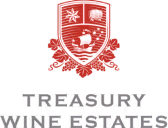 Emblem with shield featuring a star, tree, and book icons above the text Treasury Wine Estates.