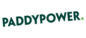 PADDYPOWER text logo with a green dot at the end.