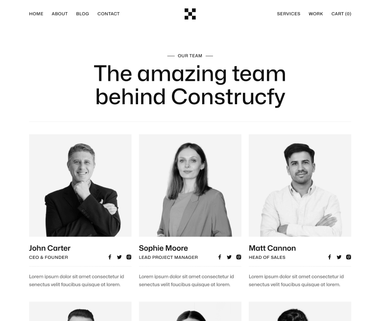 Contructify X - Team Page - Construction Webflow Template