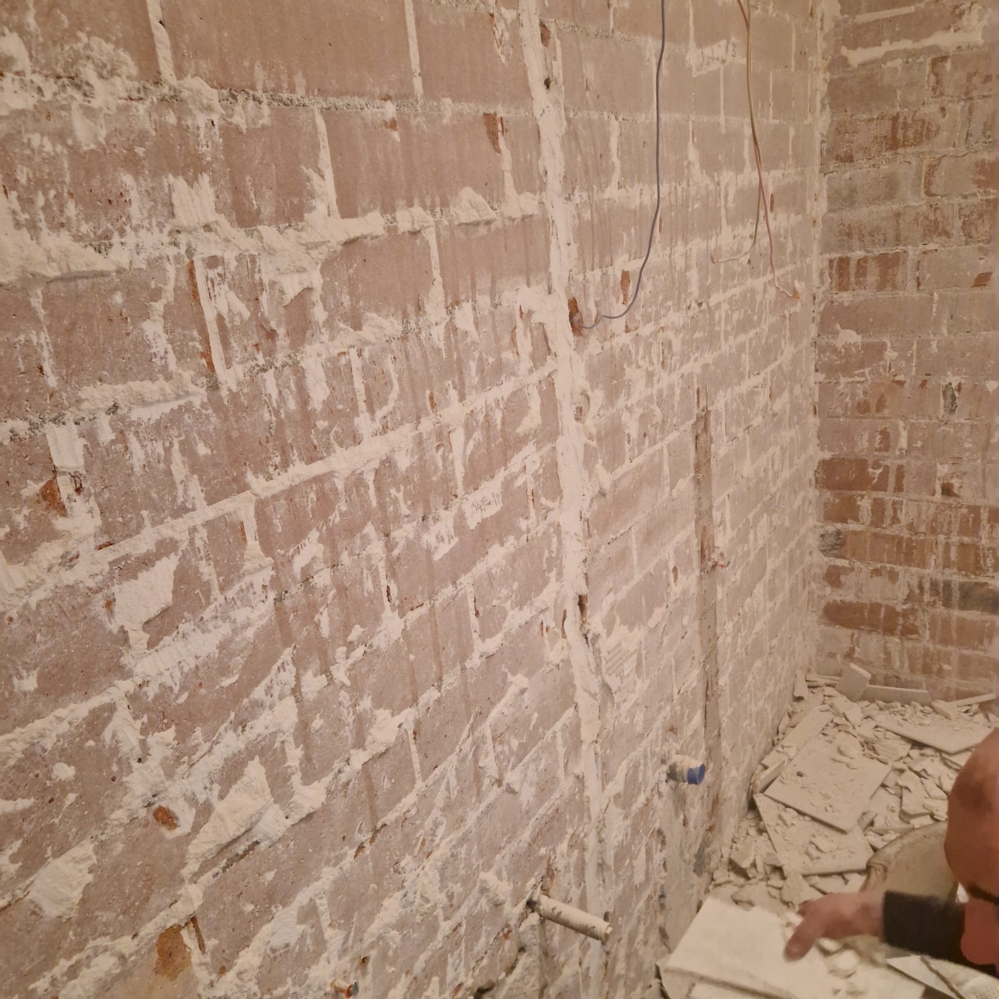 Badkamer tijdens de afbraakwerken