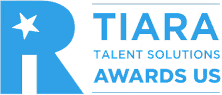 Logo of Tiara Talent Solutions Awards US with a stylized letter R featuring a star cutout.