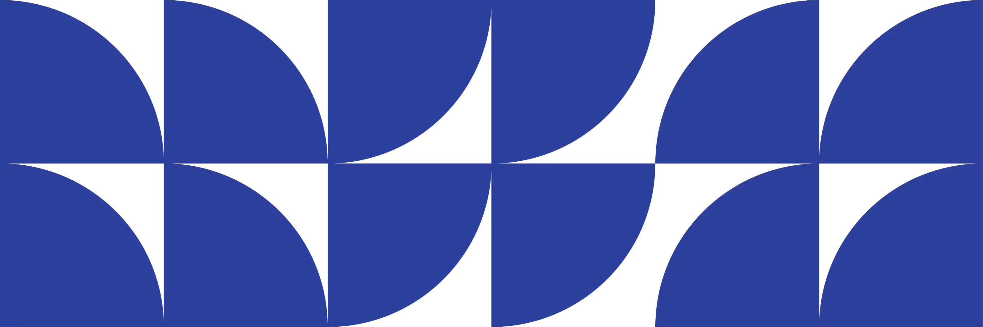 Abstract geometric pattern of blue quarter circles arranged on a black background.