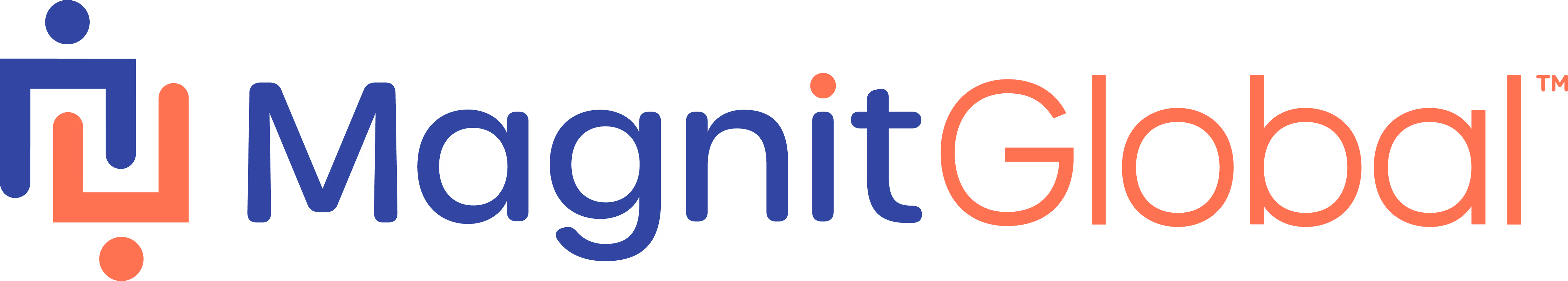 Magnit Global logo with stylized M symbol in blue and orange and text 'MagnitGlobal'.