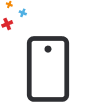 Phone outline symbolizing phone repair services.