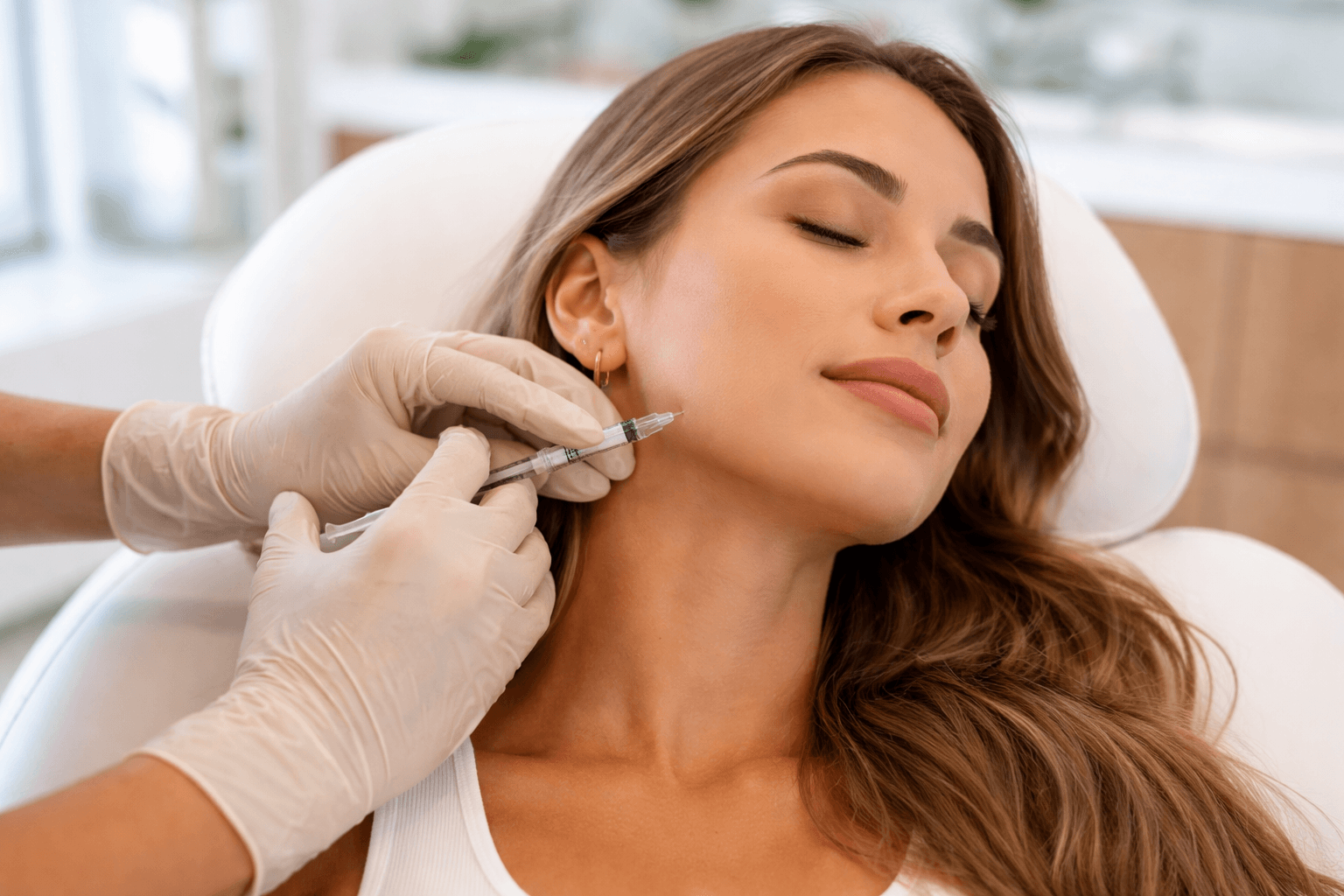 Provider performing Jaw Filler Winter Park in Florida to enhance jawline definition and facial balance with dermal fillers