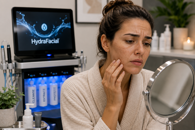 HydraFacial treatment being performed to restore glow to dull, dehydrated skin in Orlando, Florida