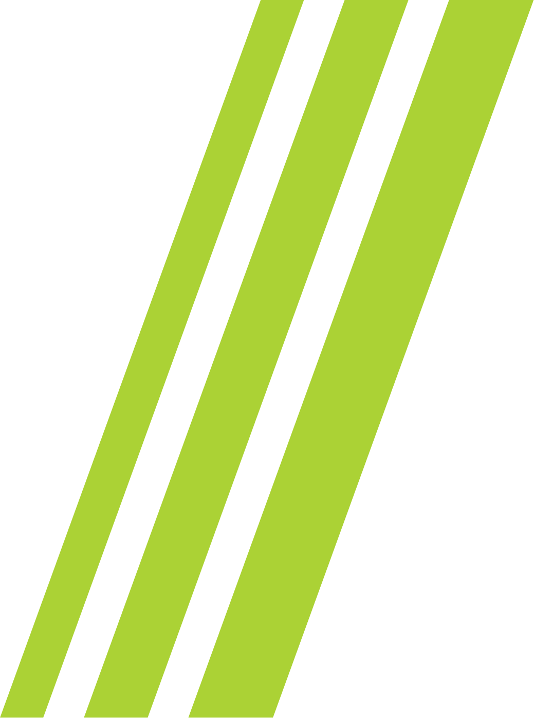 Drei parallele, schräg verlaufende limegrüne Streifen auf einem dunklen Hintergrund.