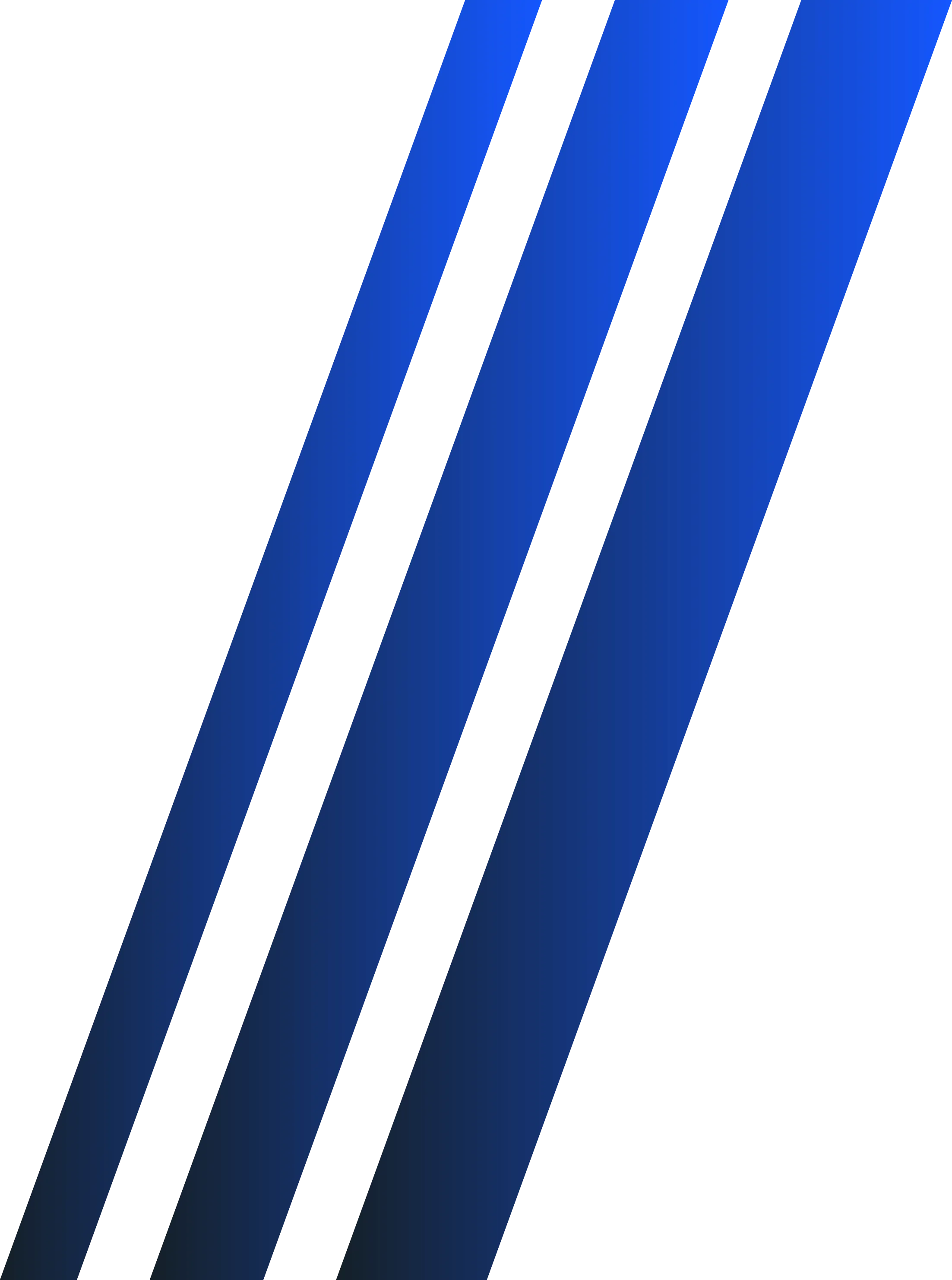 Drei diagonale blaue Streifen auf weißem Hintergrund mit Farbverlauf von Dunkel- zu Hellblau.