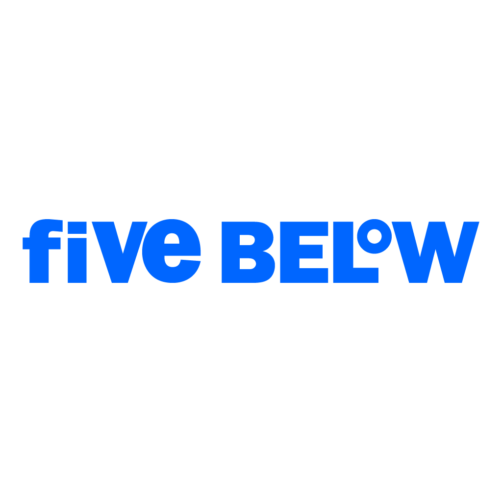 Five Below brand logo in bold blue text.