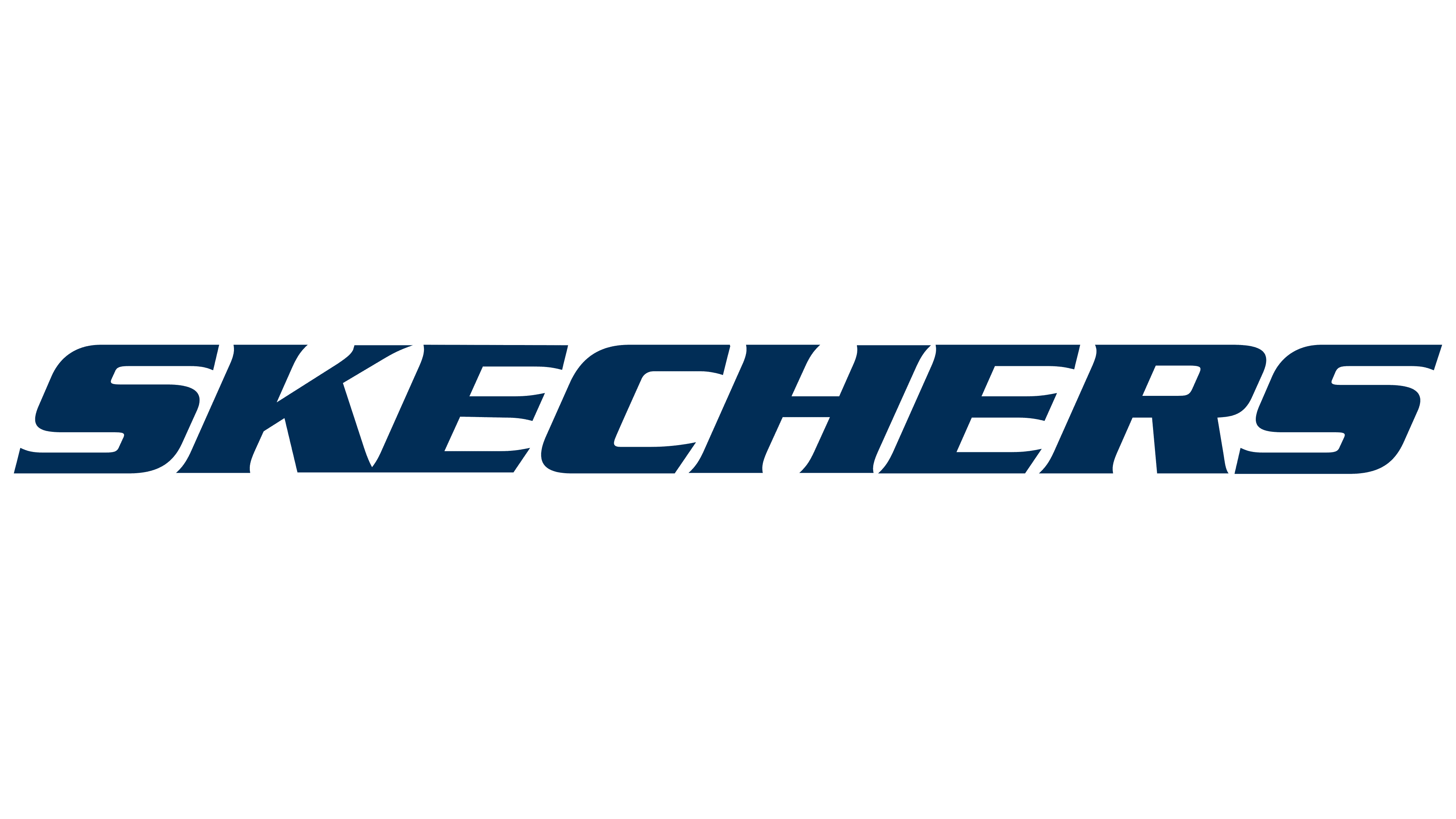 Skechers brand name logo in bold, stylized dark blue uppercase letters.