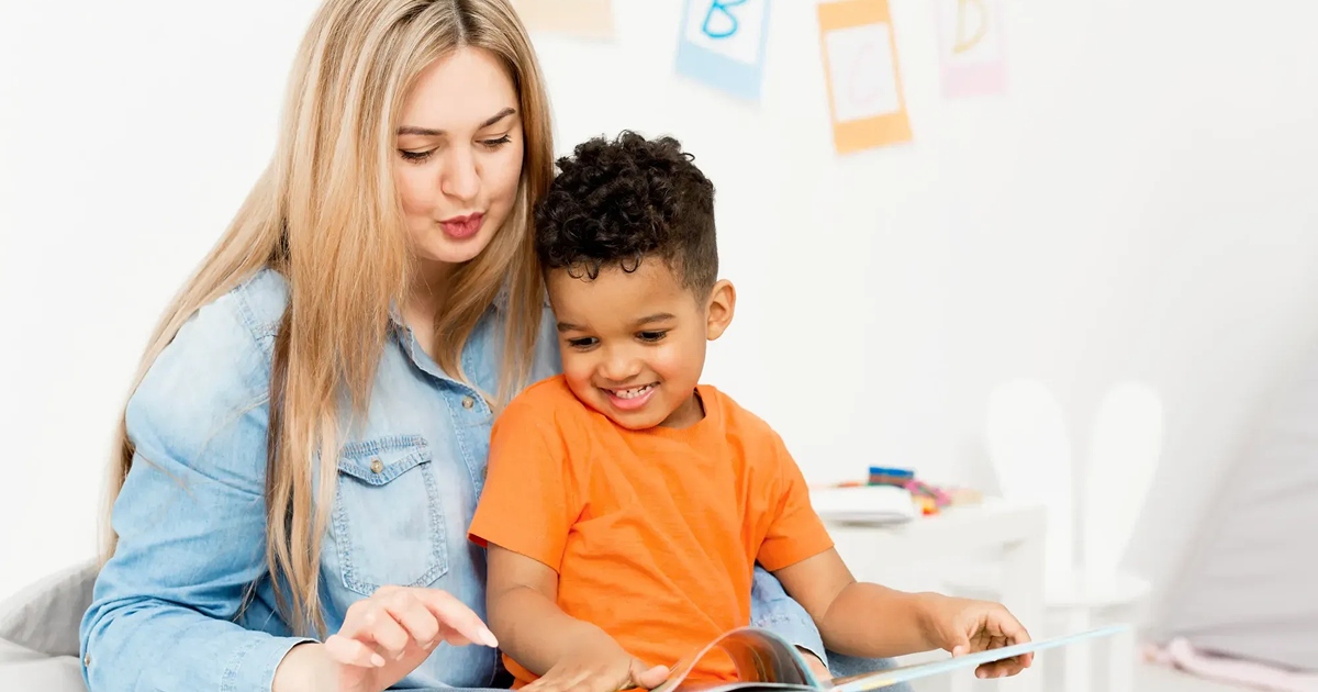 Speech-Language Pathologist working with a child