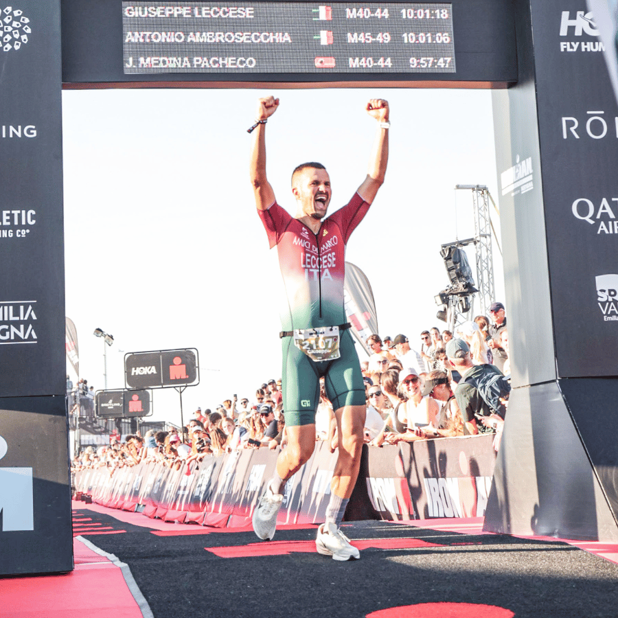 Giuseppe Leccese in a triathlon finish line