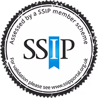 SSIP certification mark with text saying 'Assessed by a SSIP member scheme' and validation website link.