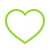 Green outline of a heart symbol.