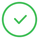 Green checkmark inside a green circle on a white background.