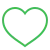 Green outline of a heart shape.