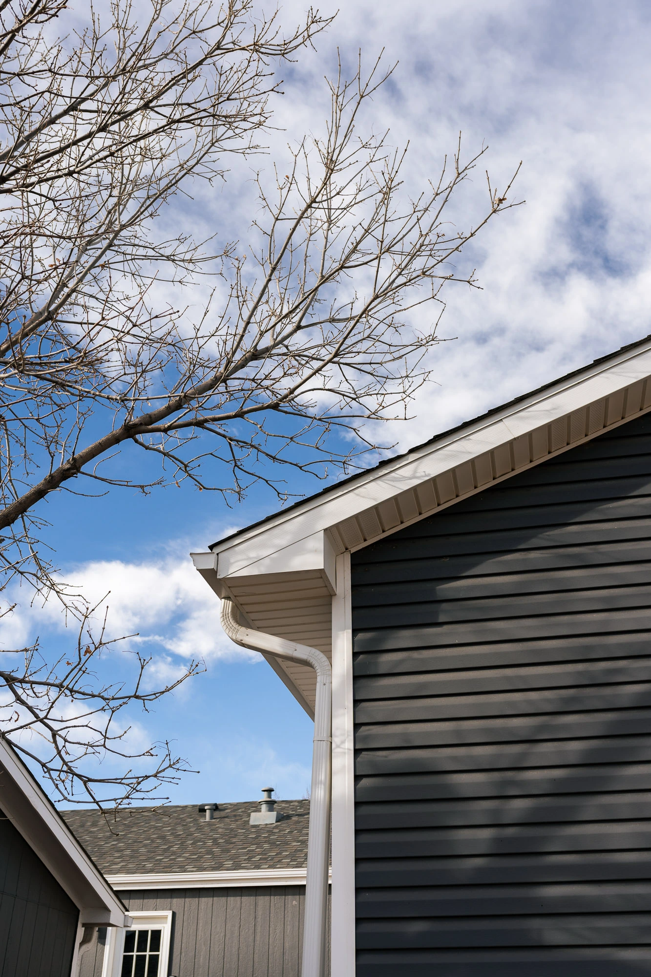 Gutter elbow on a house