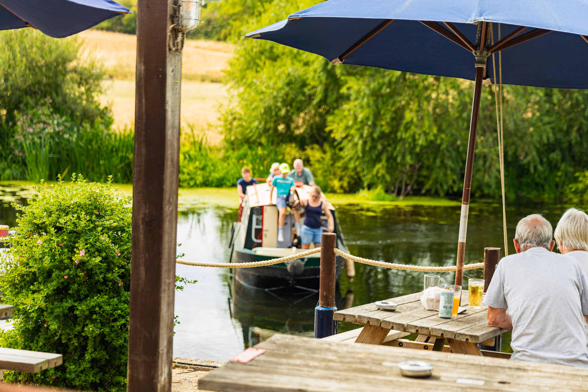 The Bridge Inn & Ferry pub garden and terrace by the River Avon