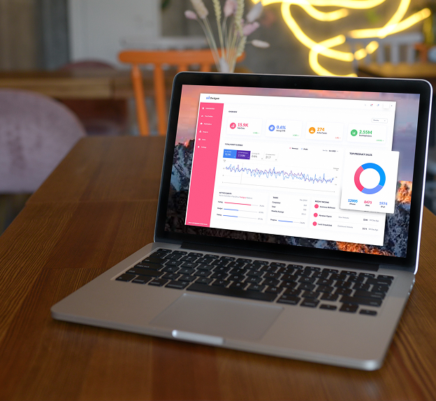 Analytics dashboard on laptop screen showing results achieved by a Birmingham SEO agency.
