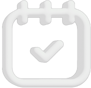 Icon of a calendar with a checkmark.