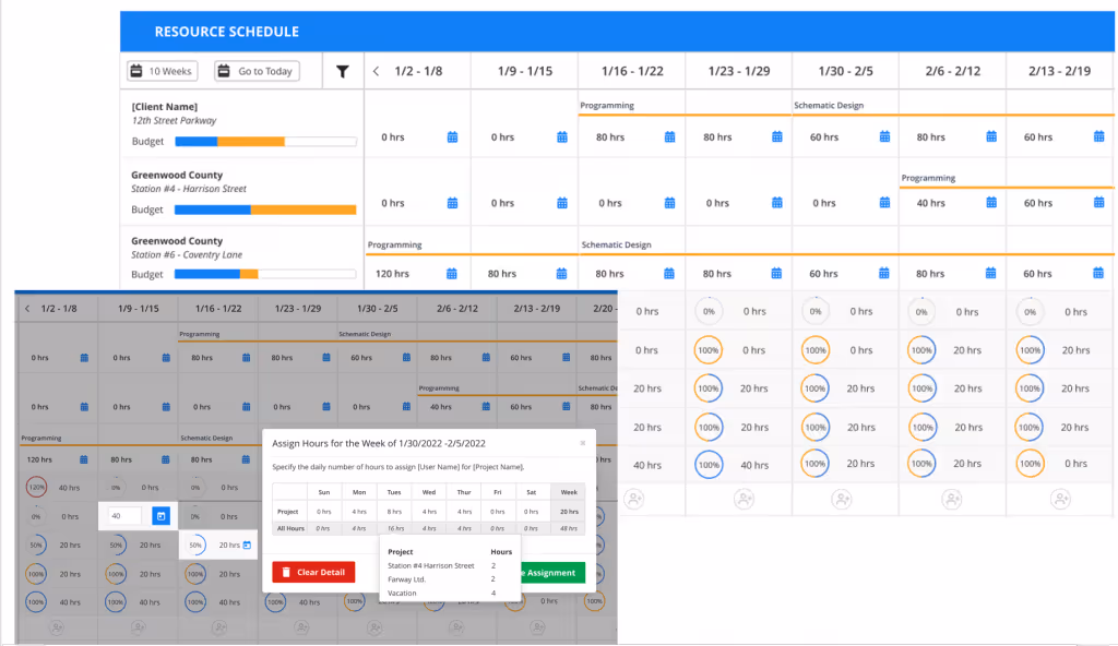 Factor Resource schedule with Weekly assignments