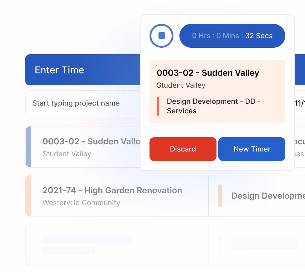 A screenshot of time entry on Factor
