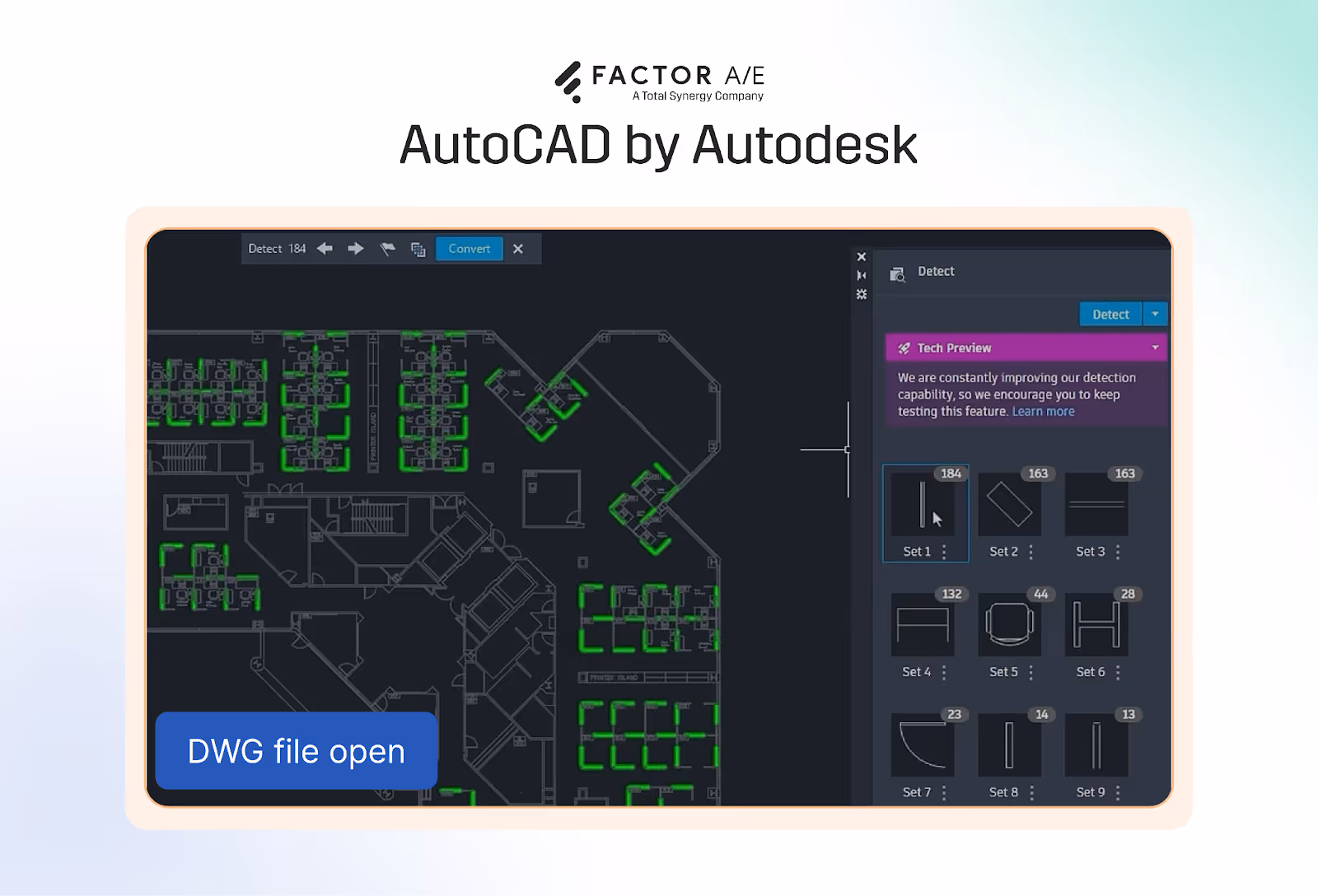 AutoCAD interface showing a 2D technical drawing with drafting tools visible