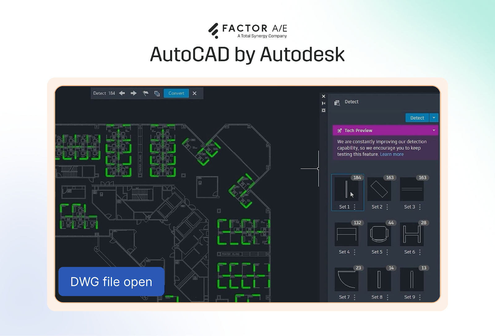 AutoCAD interface showing a 2D technical drawing with drafting tools visible