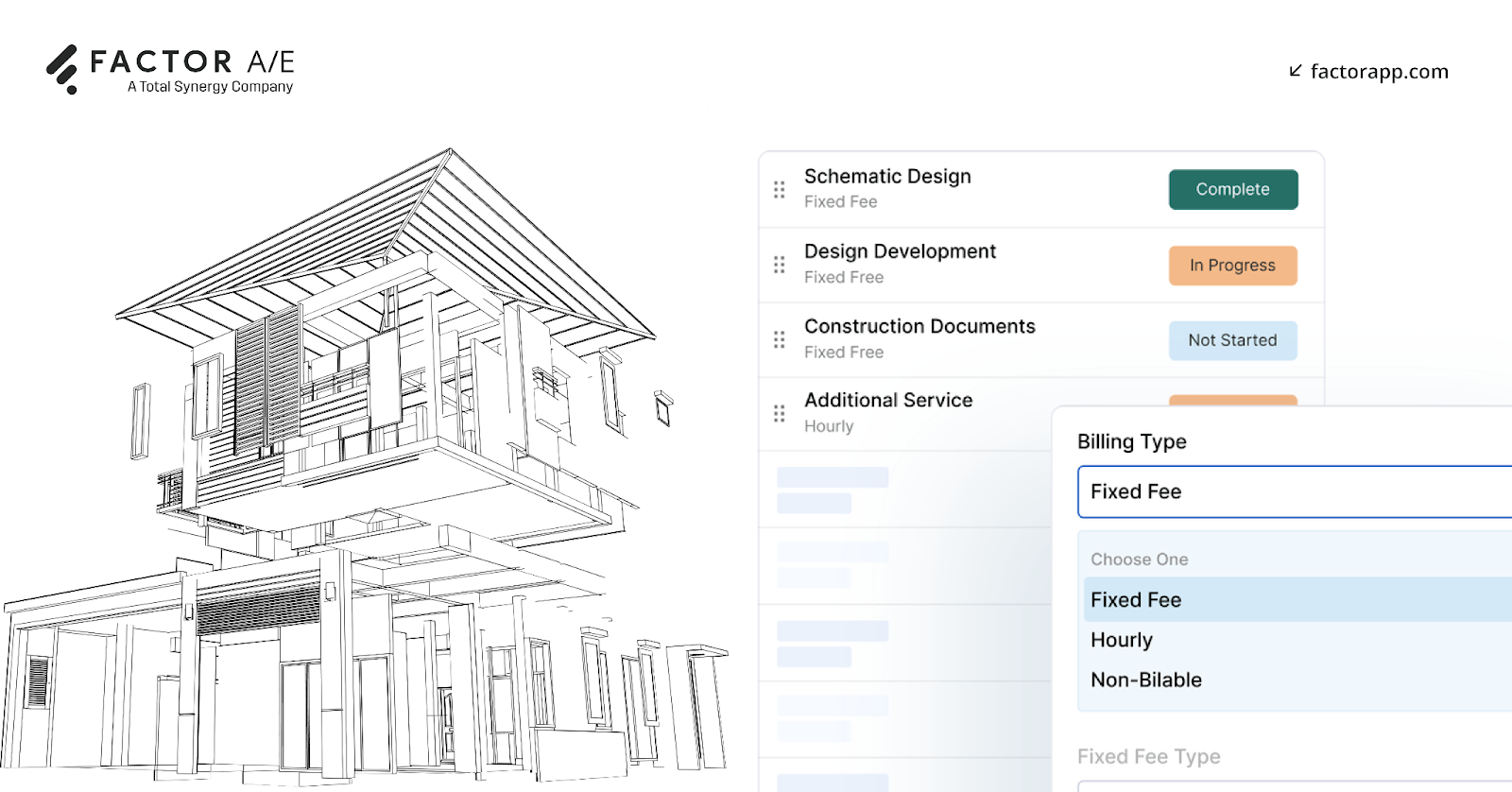 Centralize and streamline the design phases in architecture with Factor AE.