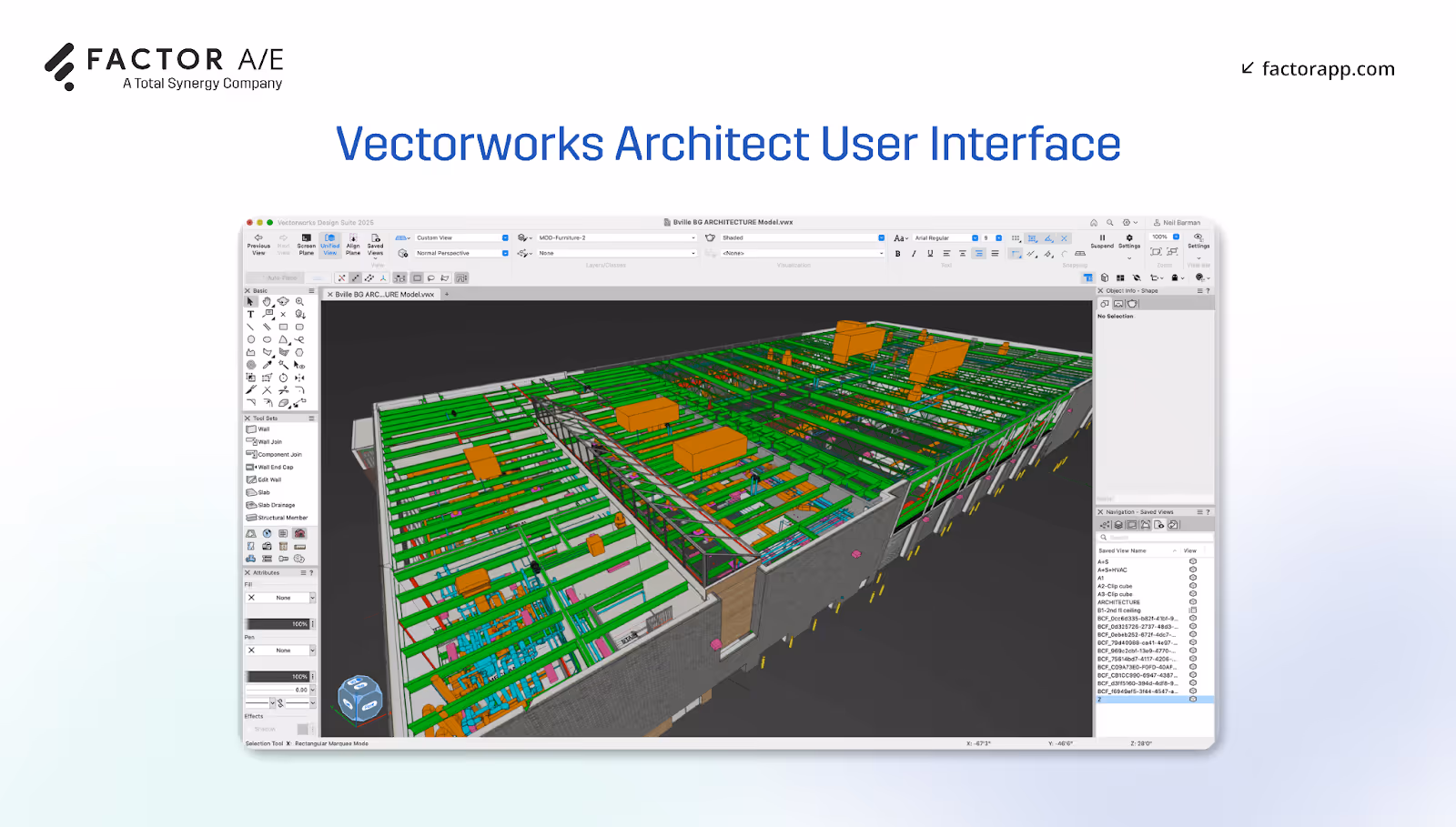 Screenshot showing the UI of Vectorworks Architect