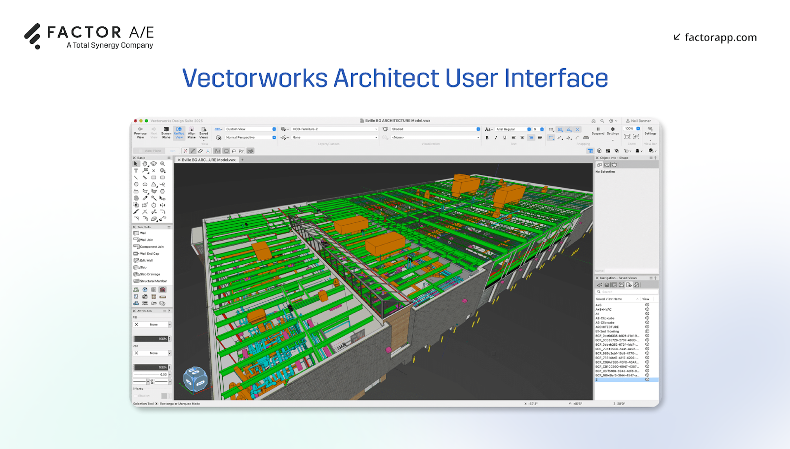 Screenshot showing the UI of Vectorworks Architect