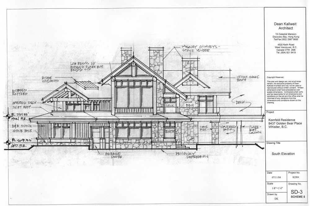 Architect Daniel Kallweit’s schematic diagram illustrates the exterior of a house