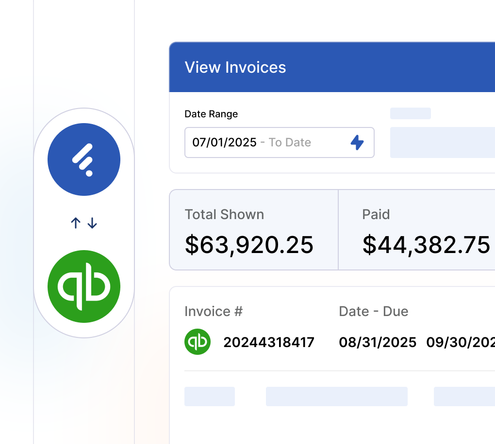 Screenshot of the QBO integration in Factor
