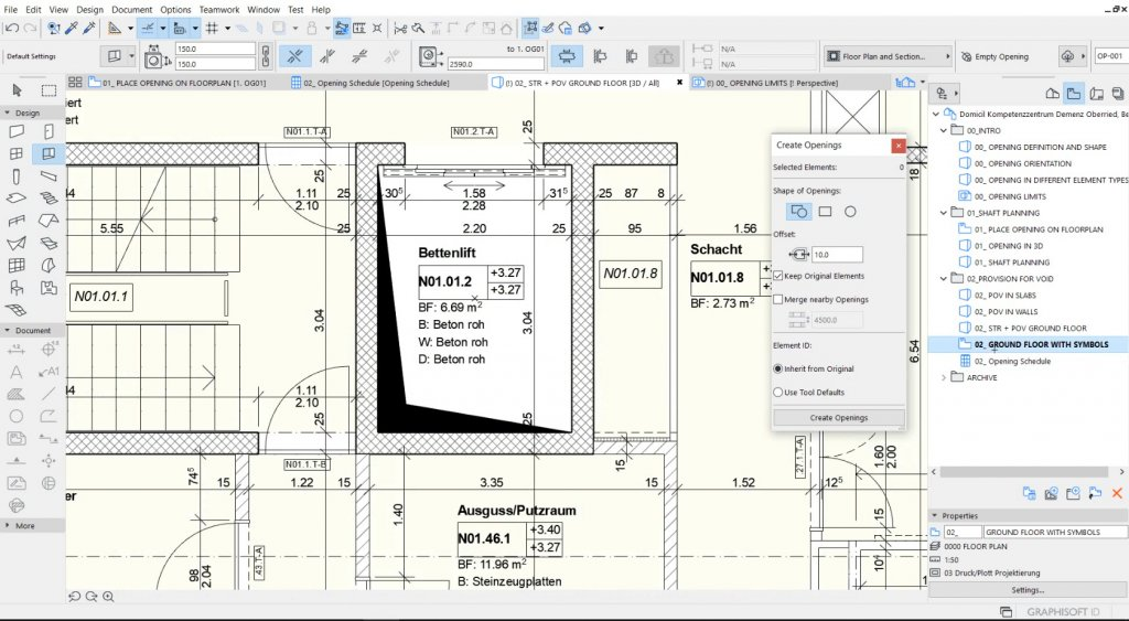 Screenshot of BIM in Archicad