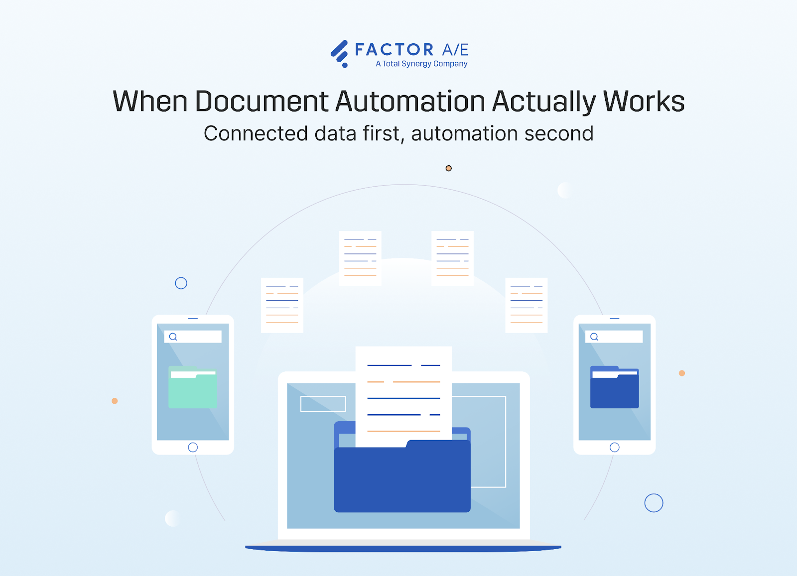 Connected document workflow automation showing accurate documents and smooth approvals