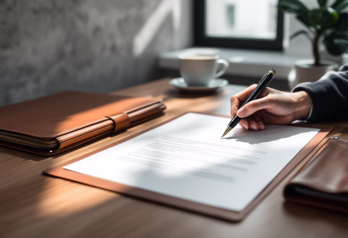 image of legal contract being signed