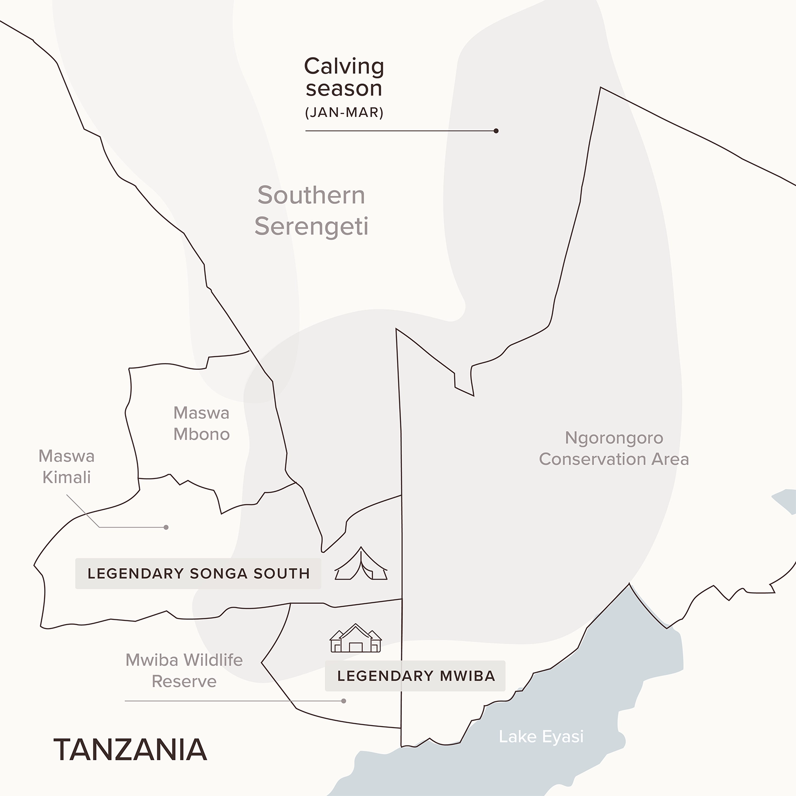 Map showing key regions of Tanzania and surrounding countries.