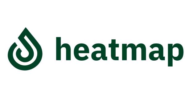 Logo Heatmap avec une icône de goutte stylisée à gauche du texte.
