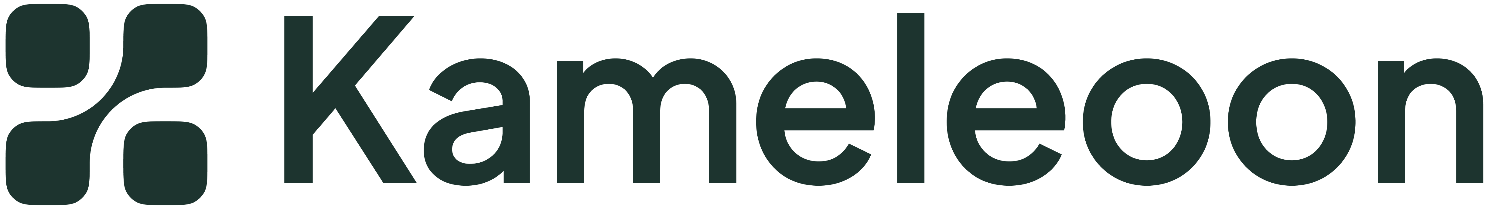 Logo Kameleoon avec un symbole abstrait à gauche et le texte Kameleoon à droite.