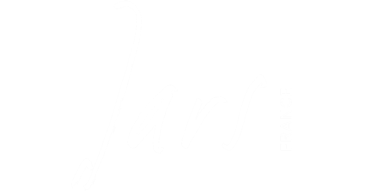 Texte blanc manuscrit "Jars" avec "FRANCE" en lettres capitales sur fond noir.