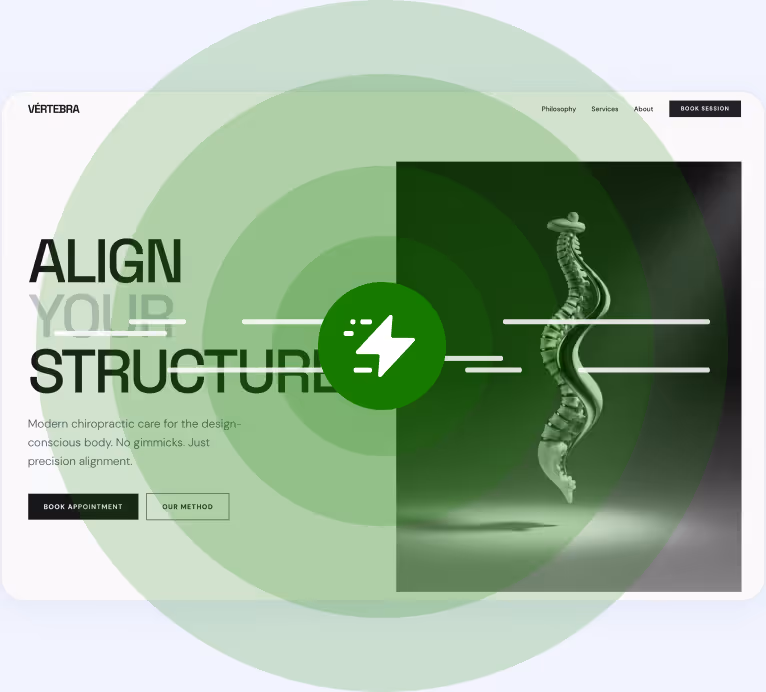An image showing a website with an abstract performance overlay.