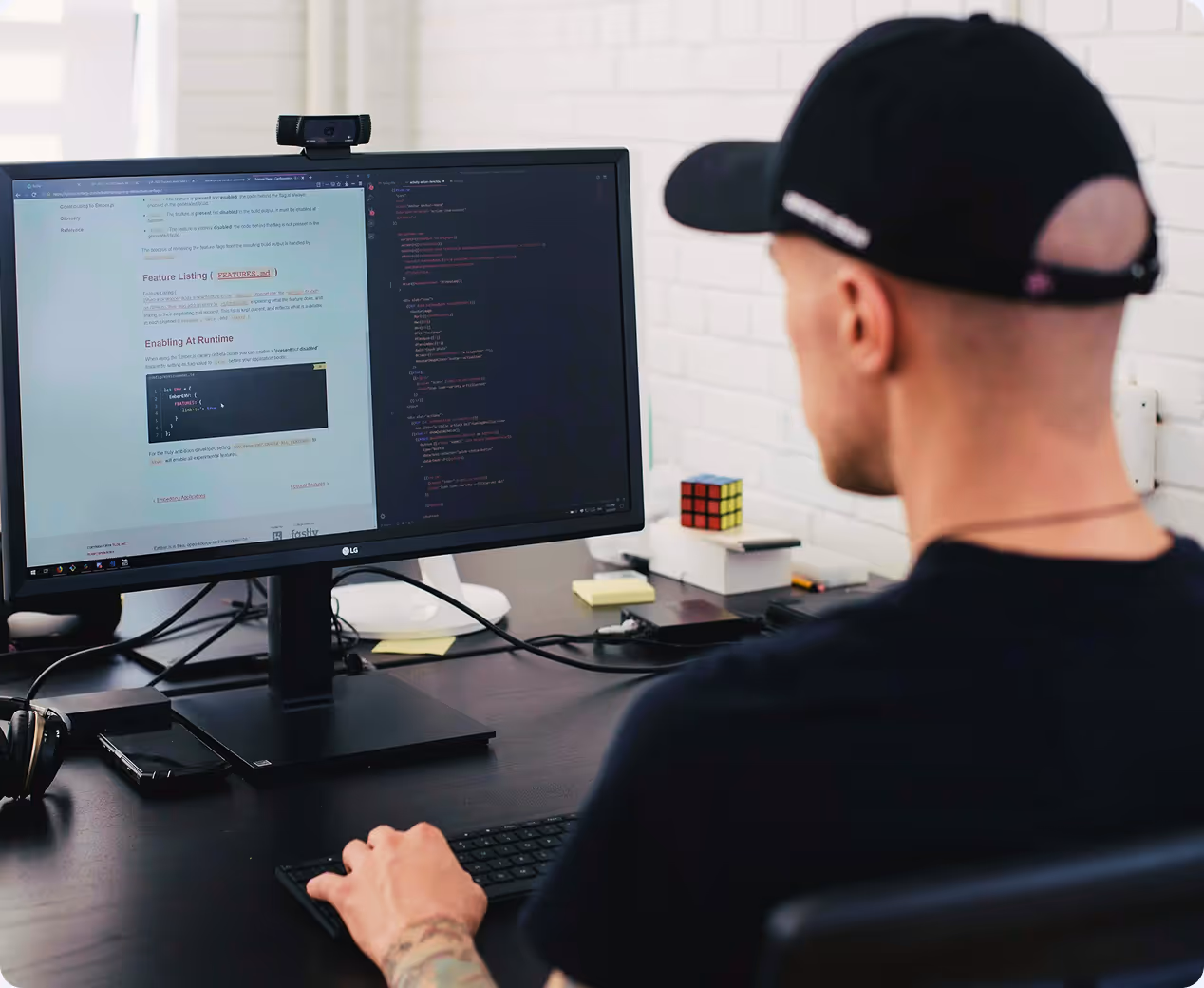 An image of our team handling design request in the office.