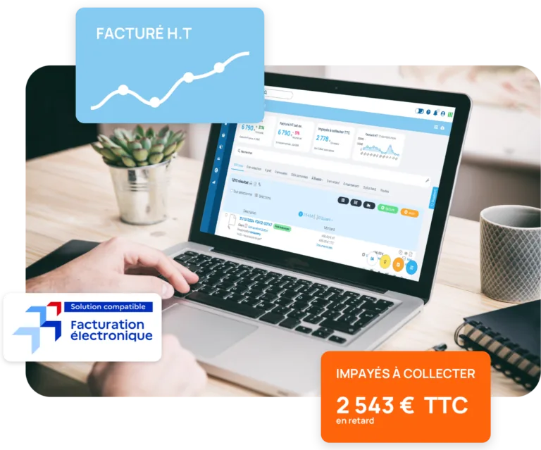Ordinateur affichant le logiciel de gestion Incwo, cas client de prospection B2B