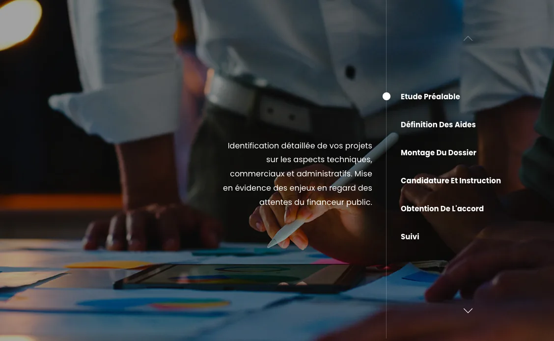 Main sur une tablette présentant les étapes INOVAFI, cas client de prospection B2B