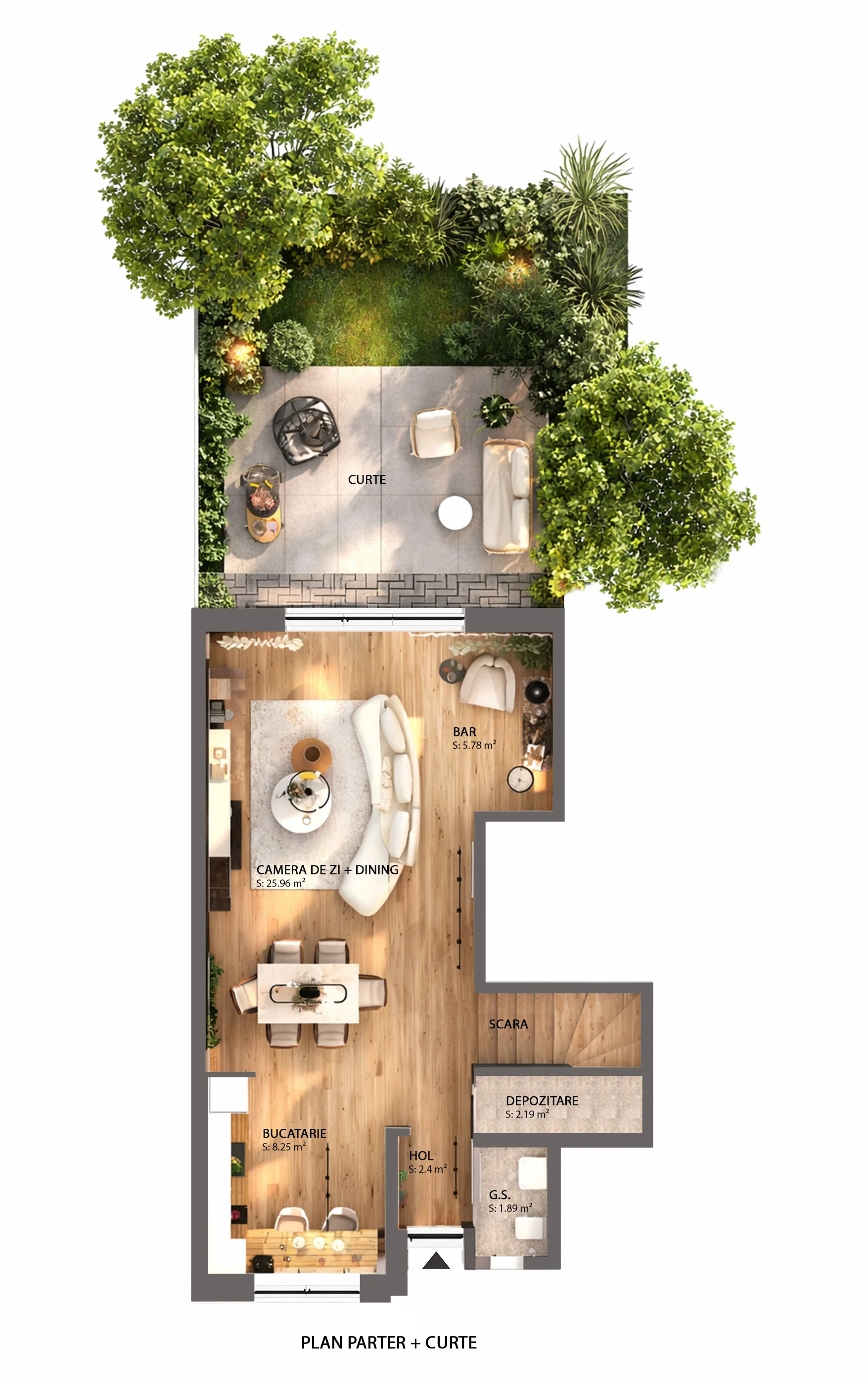 Vila Tip 1 – plan parter, Mobexpert Homes Pipera