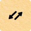 Two black arrows crossing diagonally on a textured light brown background.