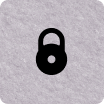 Black padlock icon on a textured light gray background.