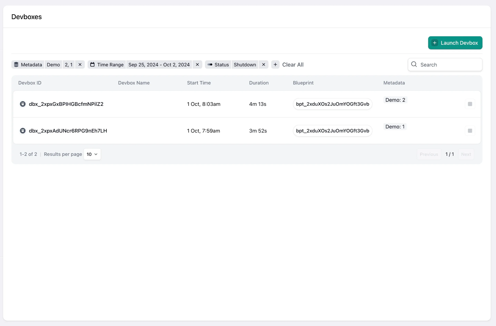 Runloop Dashboard Filtering